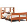 vidaXL Massivholzbett mit Regal ohne Matratze Wachsbraun 120x200 cm