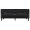 vidaXL Chesterfield-Sofa mit Kissen Schwarz 174 x 74.5 x 70.5 cm Samt