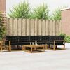 vidaXL Outdoor-Sofagarnitur mit Kissen 6 pcs Nat&uuml;rlich und Schwarz
