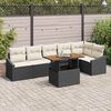 vidaXL Garten-Sofa-Set mit Speicher 7 pcs Schwarz Poly Rattan