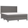 vidaXL Boxspringbett mit Matratze & LED Grau 180x200 cm Kunstleder