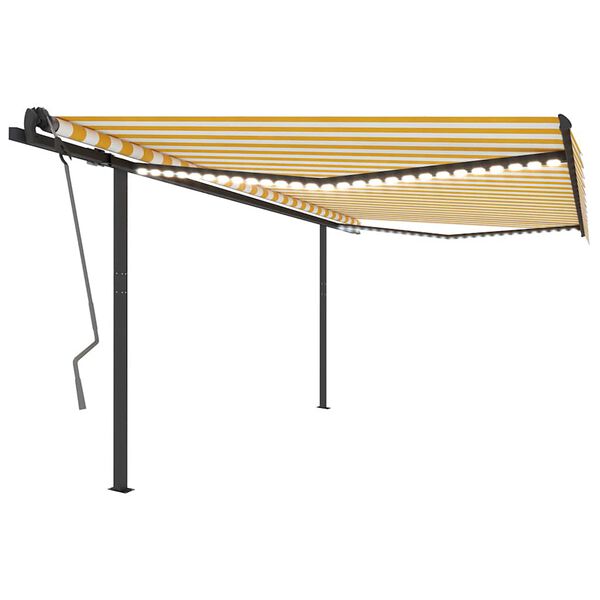vidaXL Automatische Markise mit LED & Windsensor 4x3 m Gelb & Weiß