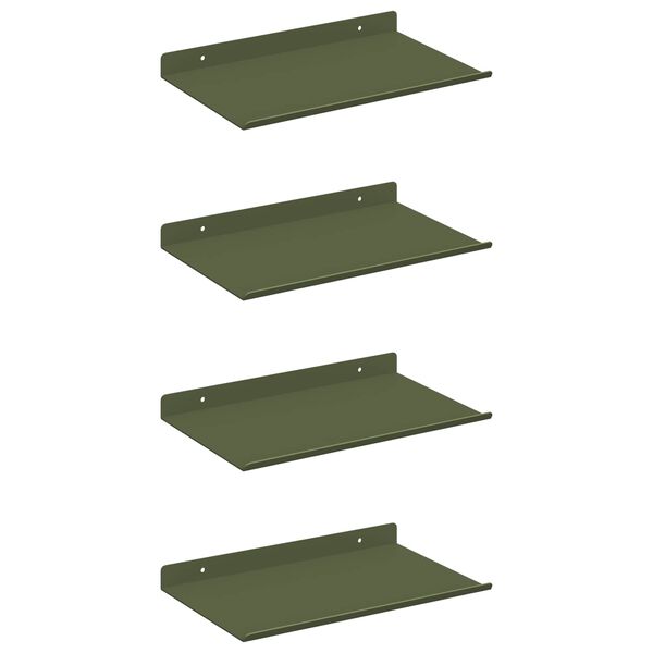 vidaXL Schwebendes Regal 4 pcs Olive Gr&uuml;n 30 x 18 x 2,5 cm Stahl