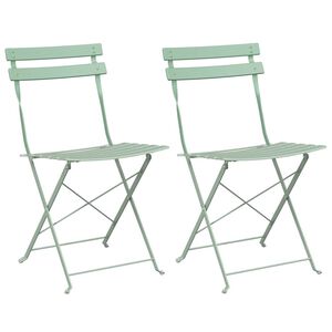 vidaXL Gartenklappstuhl 2 Stk. Hellmint Metall