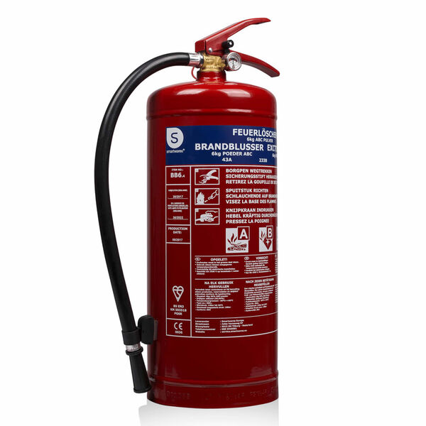 Smartwares Pulver-Feuerl&ouml;scher BB6 6 kg Klasse ABC Stahl 10.014.72