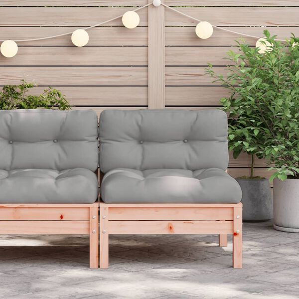 vidaXL Gartensofa ohne Armlehnen mit Kissen Massivholz Douglasie