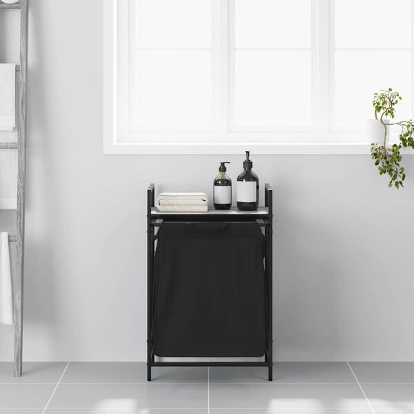 vidaXL W&auml;schekorb 1 Fach mit Ablage Grau Sonoma