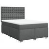 vidaXL Boxspringbett mit Matratze Dunkelgrau 140x200 cm Stoff