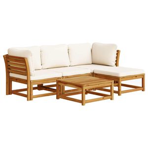 vidaXL 5-tlg. Garten-Lounge-Set mit Kissen Massivholz Akazie