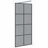 vidaXL Walk-in Duschwand Schwarz 90 x 195 cm Geh&auml;rtetes Glas