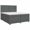 vidaXL Boxspringbett mit Matratze Dunkelgrau 200 x 200 cm Stoff