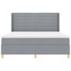 vidaXL Boxspringbett mit Matratze Hellgrau 180 x 200 cm Stoff