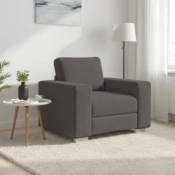 vidaXL Sessel Dunkelgrau 100x77x82 cm Cordstoff