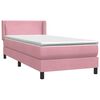 vidaXL Boxspringbett mit Matratze Rosa 100x220 cm Samt