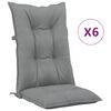 vidaXL Gartenstuhlauflagen f&uuml;r Hochlehner 6 Stk. Grau 120x50x7cm Stoff