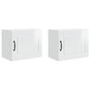 vidaXL Wandschrank PORTO 2 pcs Hochglanz Wei&szlig; 50 x 31 x 40 cm