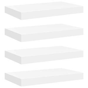 vidaXL Schweberegale 4 Stk. Wei&szlig; 40x23x3,8 cm MDF