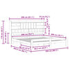 vidaXL Massivholzbett mit Regal ohne Matratze Wachsbraun 150x200 cm
