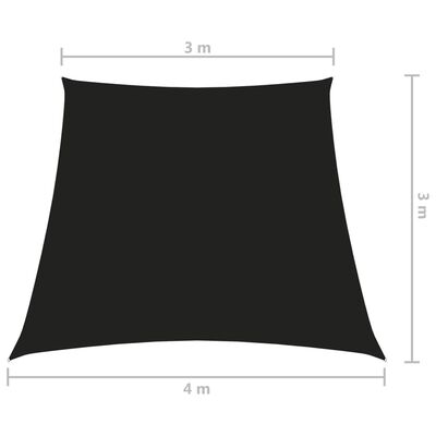 vidaXL Sonnensegel Oxford-Gewebe Trapezform 3/4x3 m Schwarz