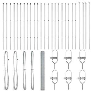 vidaXL Zaunpfosten Silber