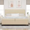 vidaXL Boxspringbett mit Matratze Creme 200 x 200 cm Stoff