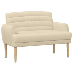 vidaXL Zweisitzer mit Knopfheftung Creme 116 x 67 x 80 cm Stoff
