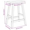 vidaXL Barhocker 2 Stk. Weiß Massivholz Gummibaum
