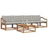 vidaXL Outdoor-Sofagarnitur mit Kissen 5 pcs Nat&uuml;rlich und Hellgrau