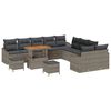 vidaXL Gartensofa-set mit Kissen 13 pcs Grau Poly-Rattan