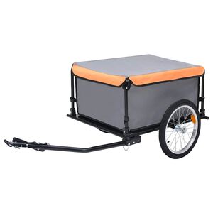 vidaXL Fahrradanh&auml;nger Grau und Orange 65 kg