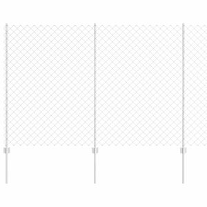 vidaXL Zaun mit Pfosten Silber