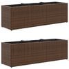 vidaXL Pflanzk&uuml;bel mit 3 T&ouml;pfen 2 Stk. Braun 105x30x32 cm Poly Rattan