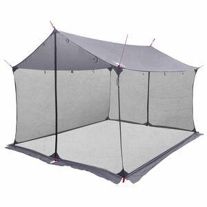 vidaXL Camping-Tarp mit Netzw&auml;nden 340 x 260 x 220 cm Grau und Orange