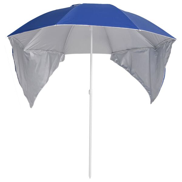vidaXL Strandschirm mit Seitenteilen Blau 215 cm