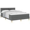 vidaXL Boxspringbett mit Matratze Dunkelgrau 140 x 200 cm Stoff