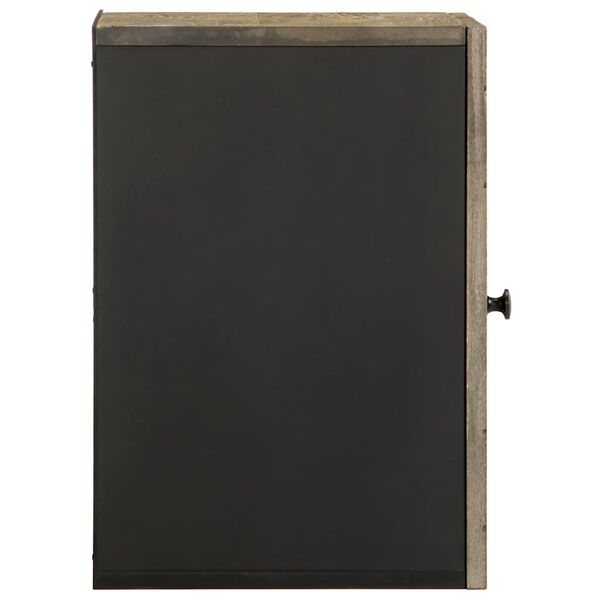 vidaXL Bad-Wandschrank Schwarz 38x33x48 cm Massivholz Mango