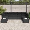 vidaXL Gartensofa-set mit Kissen 9 pcs Schwarz Polyrattan