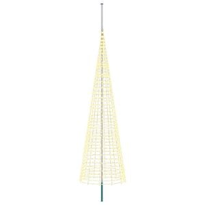 vidaXL Weihnachtsbaum-Lichterkette mit Erdspie&szlig; und Fahnenmast 500 cm