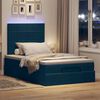vidaXL Ottoman-Bett mit Matratzen & LEDs Dunkelblau 120x200 cm Samt