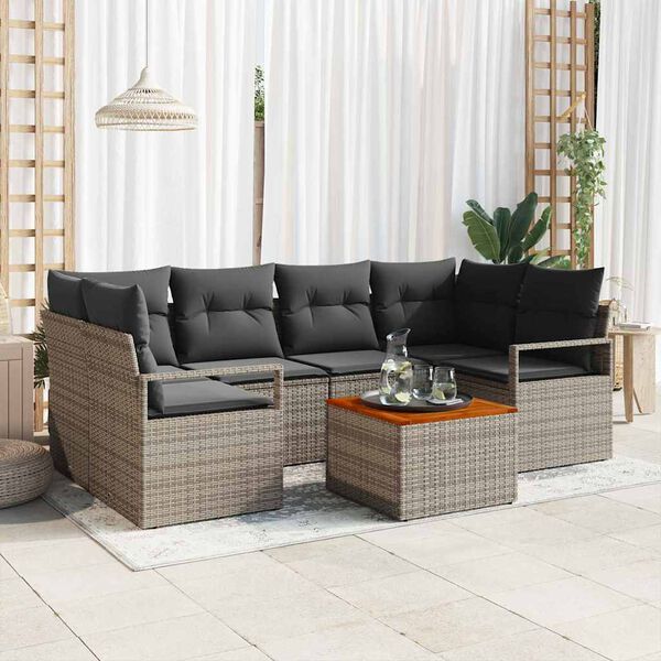vidaXL Garten-Sofa-Set 7 pcs Grau