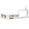 vidaXL Nachttisch mit Schreibtisch Wei&szlig; 222x107x75 cm Massivholz