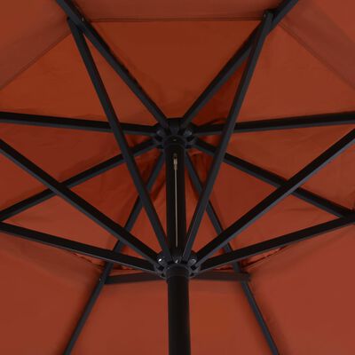 vidaXL Sonnenschirm Aluminium-Mast 500 cm Terrakotta-Rot