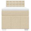 vidaXL Boxspringbett mit Matratze Creme 80x200 cm Stoff