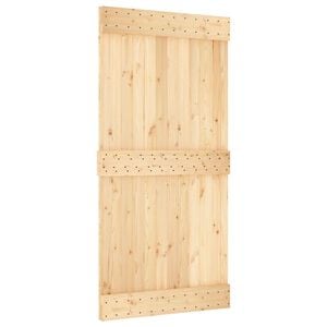 vidaXL Schiebet&uuml;r NARVIK Nat&uuml;rlich und Schwarz 100 x 210 cm (213,5 cm)