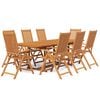 vidaXL 9-tlg. Garten-Essgruppe Massivholz Akazie 160-240 cm