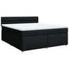 vidaXL Boxspringbett mit Matratze Schwarz 180x200 cm Stoff
