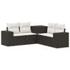 vidaXL Sofa Set 5 stk. Schwarz und Cremewei&szlig; Polyrattan und Stahl
