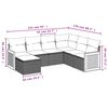 vidaXL 7-teiliges Gartensofa-Set mit Kissen, schwarzes Polyrattan