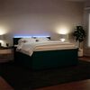 vidaXL Boxspringbett mit Matratze Dunkelgr&uuml;n 200x200 cm Samt
