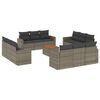 vidaXL 13-tlg. Garten-Sofagarnitur mit Kissen Grau Poly Rattan